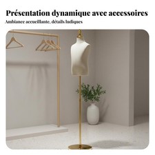 Mannequin Enfant Robuste Présentoir Vêtements Enfant Base Solide pour Boutique