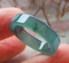 Video Certified Green 100 A JADE Jadeite Rectangle RING USA. 9.5    705737 AS
