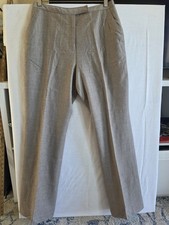 Vtg David N Pants Women 10 Light Brown Wool Straight Leg Mid Rise Trousers Wool