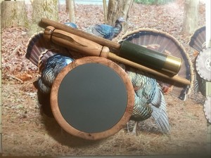 Custom Made  Black Cherry BurlTurkey Call, Hardcoat Anodize  Aluminum. 2 Striker