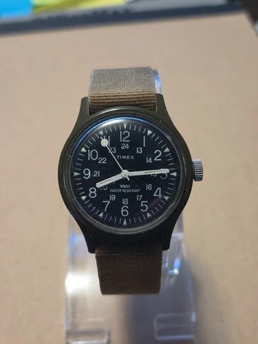 New ListingVintage Timex Quartz Field Military Style Watch on Tan Nato Strap - Working!