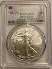 2023 (W) $1 American Silver Eagle PCGS MS70 FS Flag Label