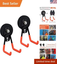 Heavy Duty Magnetic Hooks 2 Pack Strong Metal Utility Hangers for Garage Work...