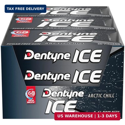 Dentyne Ice Arctic Chill Sugar Free Gum, 9 Packs of 16 Pieces (144 Total Pieces)