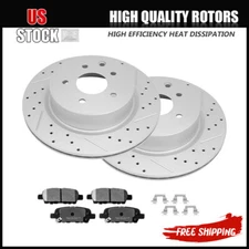 Rear Drilled Brake Rotors & Brake Pads for Nissan 350Z 370Z Infiniti G35 G37 M35
