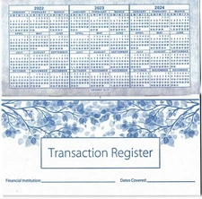 Checking Checkbook Transaction Register Brand New