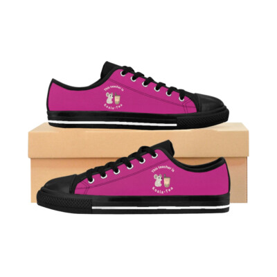 Women's Sneakers for Teachers Featuring Koalas and Boba Tea