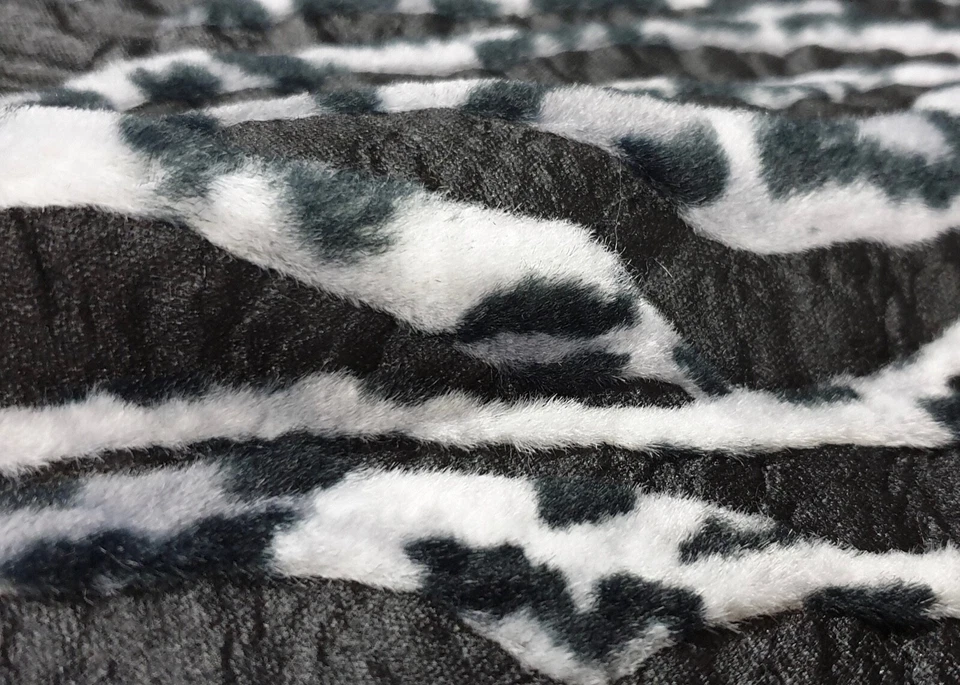 Baumwolle Webpelz Kunstfell Stoff Kurzhaar Schwarz Leo Deko Bekleidung Fasching - Bild 4 von 4