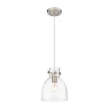 Innovations Newton Bell 1 Lt 8" Cord Pendant, SN/Clear - 410-1PS-SN-G412-8CL