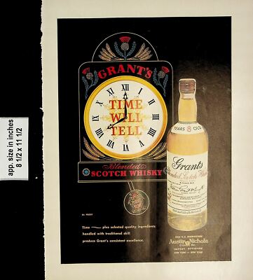 1957 Grant's Blended Scotch Whiskey Vintage Print Ad 6841