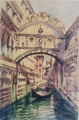 ANTONIO SIROL SIROLLI (1950's) ITALY VENICE VENETIAN CANAL