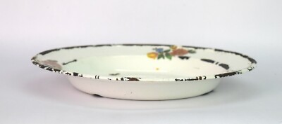 Vintage Indian Flower Painted Designed Enamel Kitchen Accessory Plate. i14-51