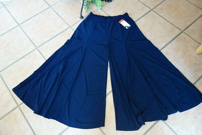 MAGNA Marlene Hose Hosenrock 48 50 NEU dunkel blau Stretch weites Bein LAGENLOOK