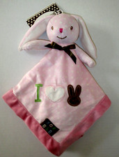 NEW Blankets Beyond Bunny Pink Polka Dot Embroidered Security Blanket Lovey