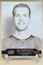 2021-22 Upper Deck UD Portraits Rookies #P-66 Lane Pederson - San Jose Sharks