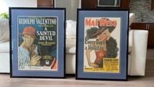 Vintage FRAMED Movie Posters- SET OF 2 -  MAY WEST RUDOLPH VALENTINO RARE ART