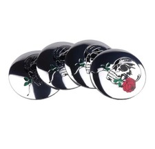 Nabendeckel Skelett Rose Aufkleber Sticker Totenkopf Skull Radkappe Radnabe 56mm