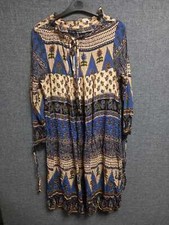 Boohoo Patricia paisley tassel midi dress Multicolored Size UK 10 DH015 HH 16