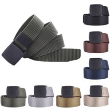 Men Plastic Cam Buckle Nylon Canvas New Waistband Webbing Casual Belt   
