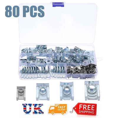 80X U Nut Spring Nuts M4 M5 M6 M8 Clips Fairing Panel Speed Chimney Spire Clamp