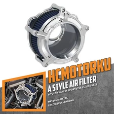 Transparent Chrome Air Filter Blue Intake For Harley Sportster 48 72 883 1200