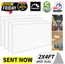 2x4Ft LED Panel Troffer Edge-Lit Flat 4 Pack 75 Watt,Drop Ceiling Lights,US Ship