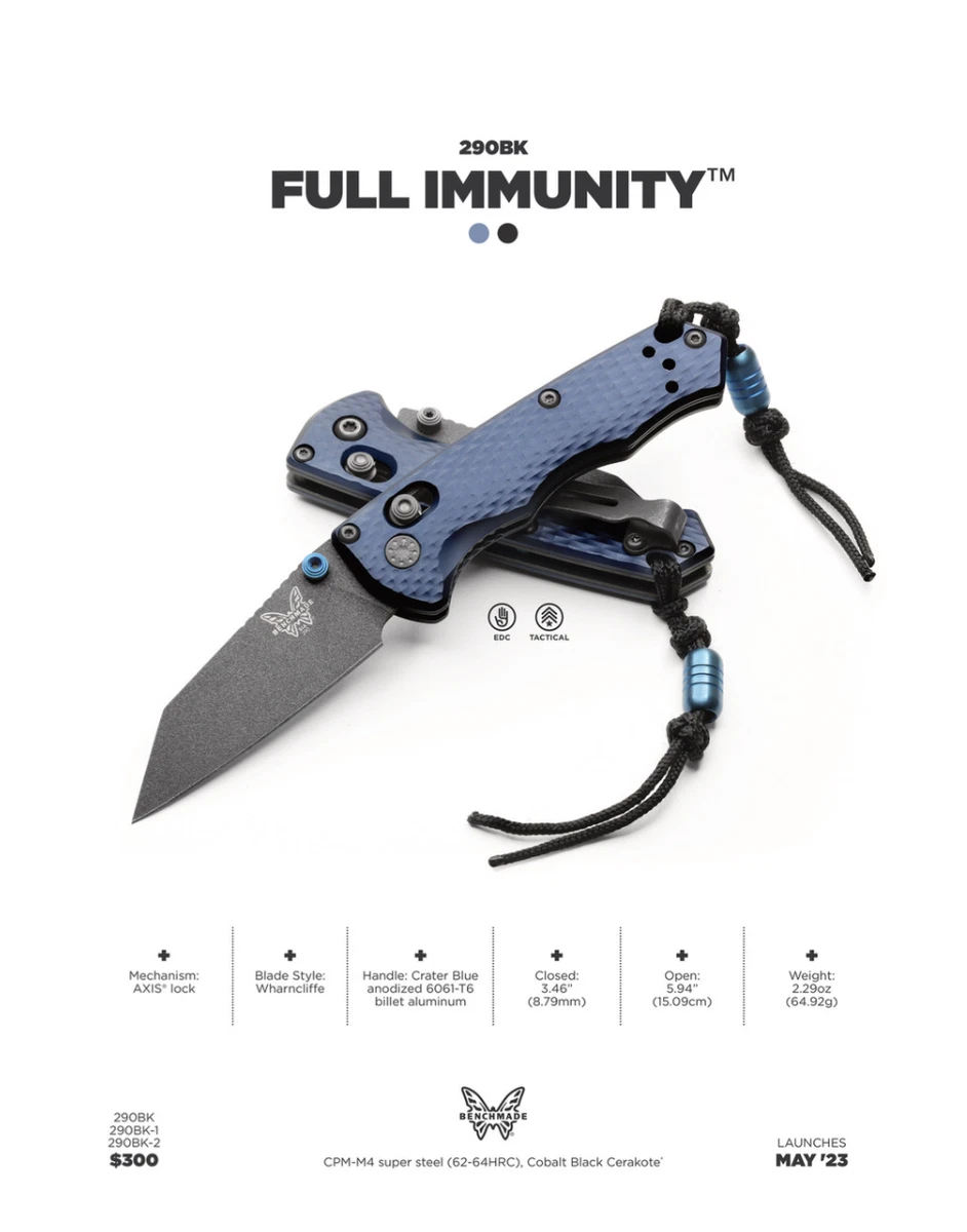 新作商品 ベンチメイド 290BK クレーターブルー フル・イミュニティー