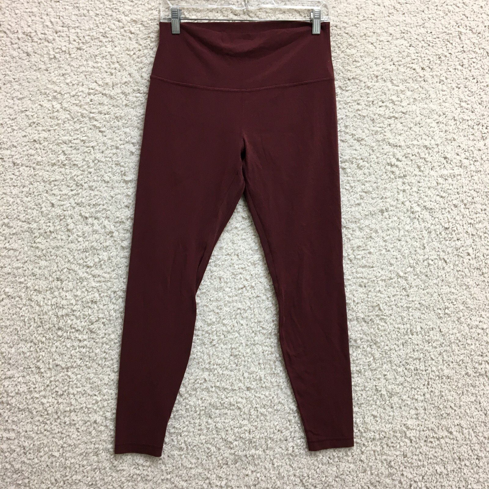 Lululemon Leggings 10 Womens Red Ankle Pants Pull On Yoga Gym Hi Rise Modern Fit