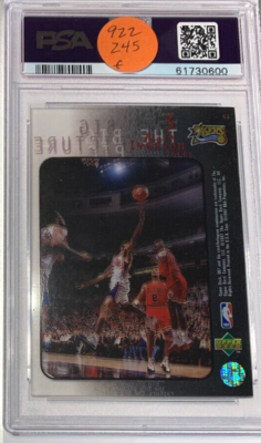 1997 UD3 #41 Iverson w/ Michael Jordan Bulls PSA 7 3D=blurry pics