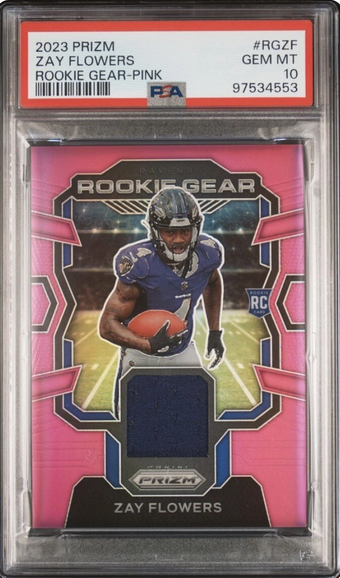 Zay Flowers Panini Prizm Rookie Gear #RGZF Pink
