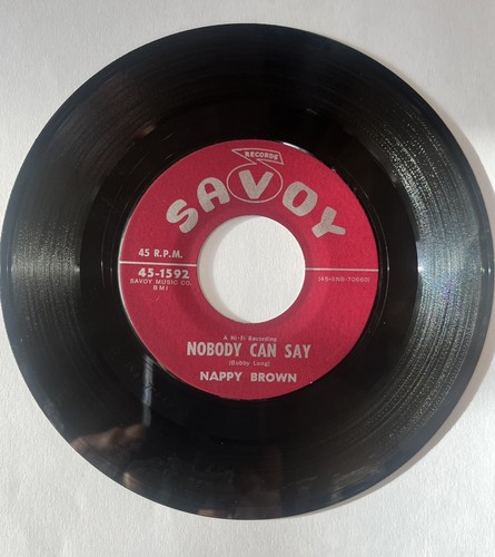 NAPPY BROWN 45 RPM Hole I'm In / Nobody But Me Savoy 1592 R&B Jump Blues 1960 - Picture 2 of 2
