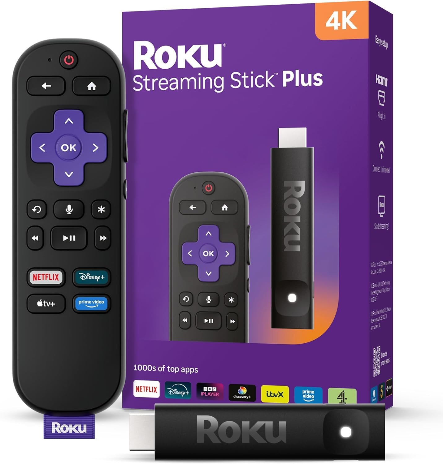 Clé Roku Streaming Stick plus 2025 pour streaming fluide sans fil