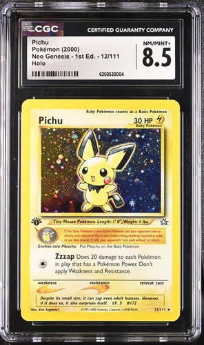 Pichu (1st Edition) graded PSA 8 for sale on eBay