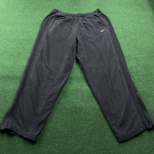 Vintage Nike Track Pants Mens XL Black Y2K Swoosh BAGGY Sweatpants Joggers 34x32