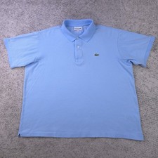 Lacoste Polo Mens Size 7 XXL Long Sleeve Croc Logo Light Blue Shirt Classic Fit