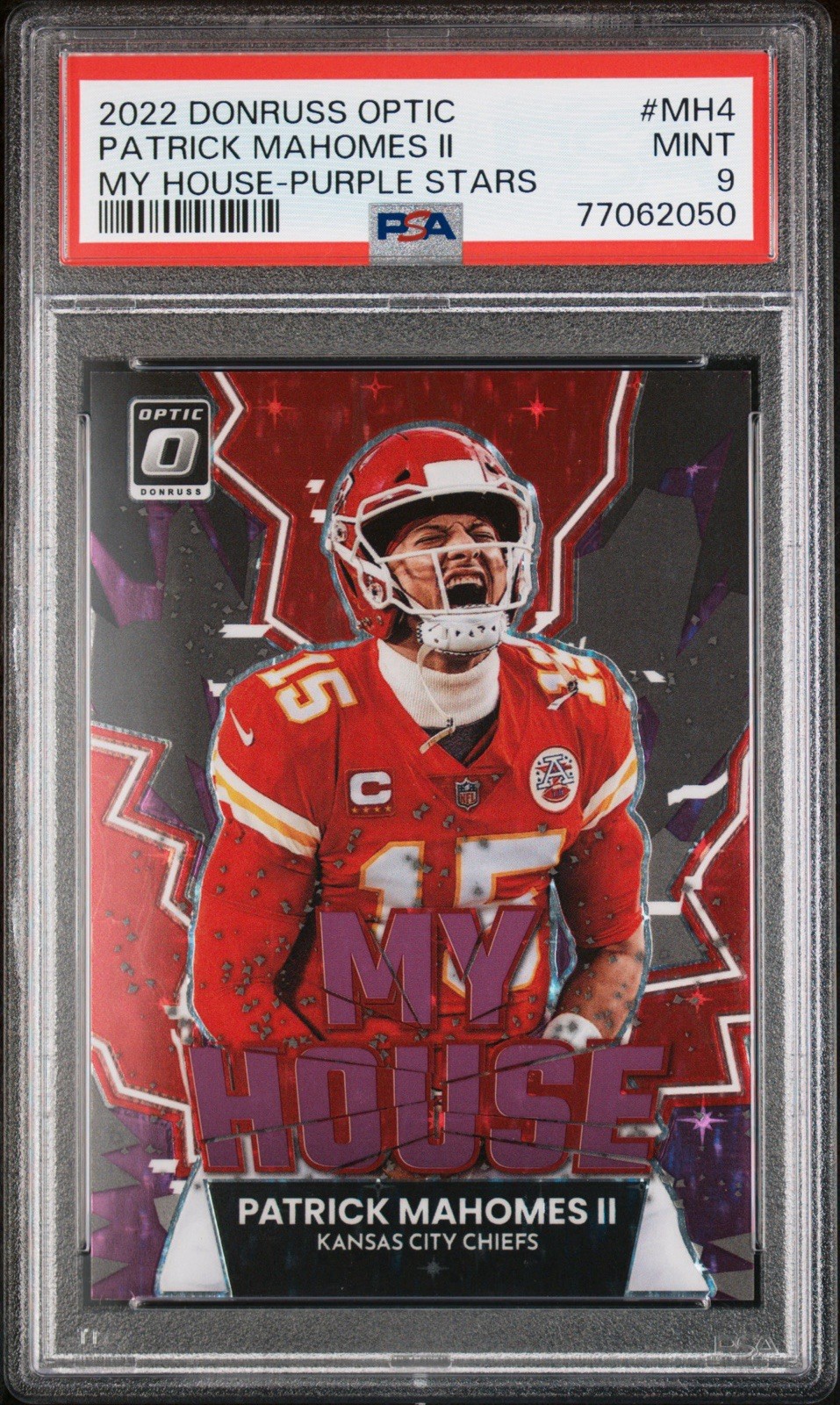 2022 Donruss Optic Patrick Mahomes II My House Purple Stars /25