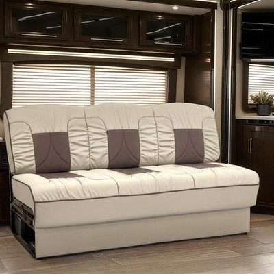 Qualitex De Leon RV Sofa Bed, 66'' Wide, Bisque & Lt. Antelope