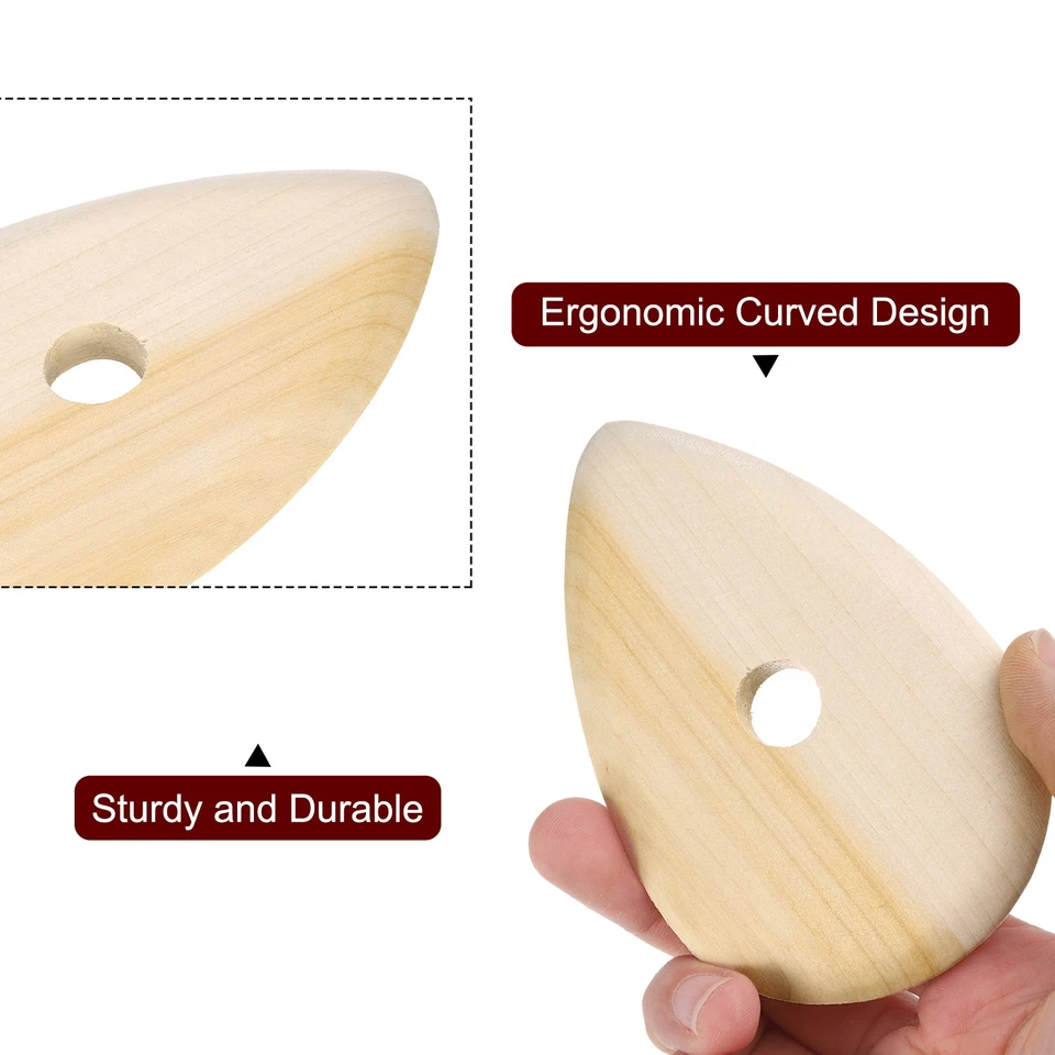 4pcs Pottery Ribs 10.3cm x 6.6cm 12cm x 5cm Wooden Clay Ceramic Sculpting Tools Foto 4 de 4