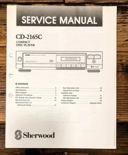 Sherwood CD-2165C CD Player Service Manual *Original*