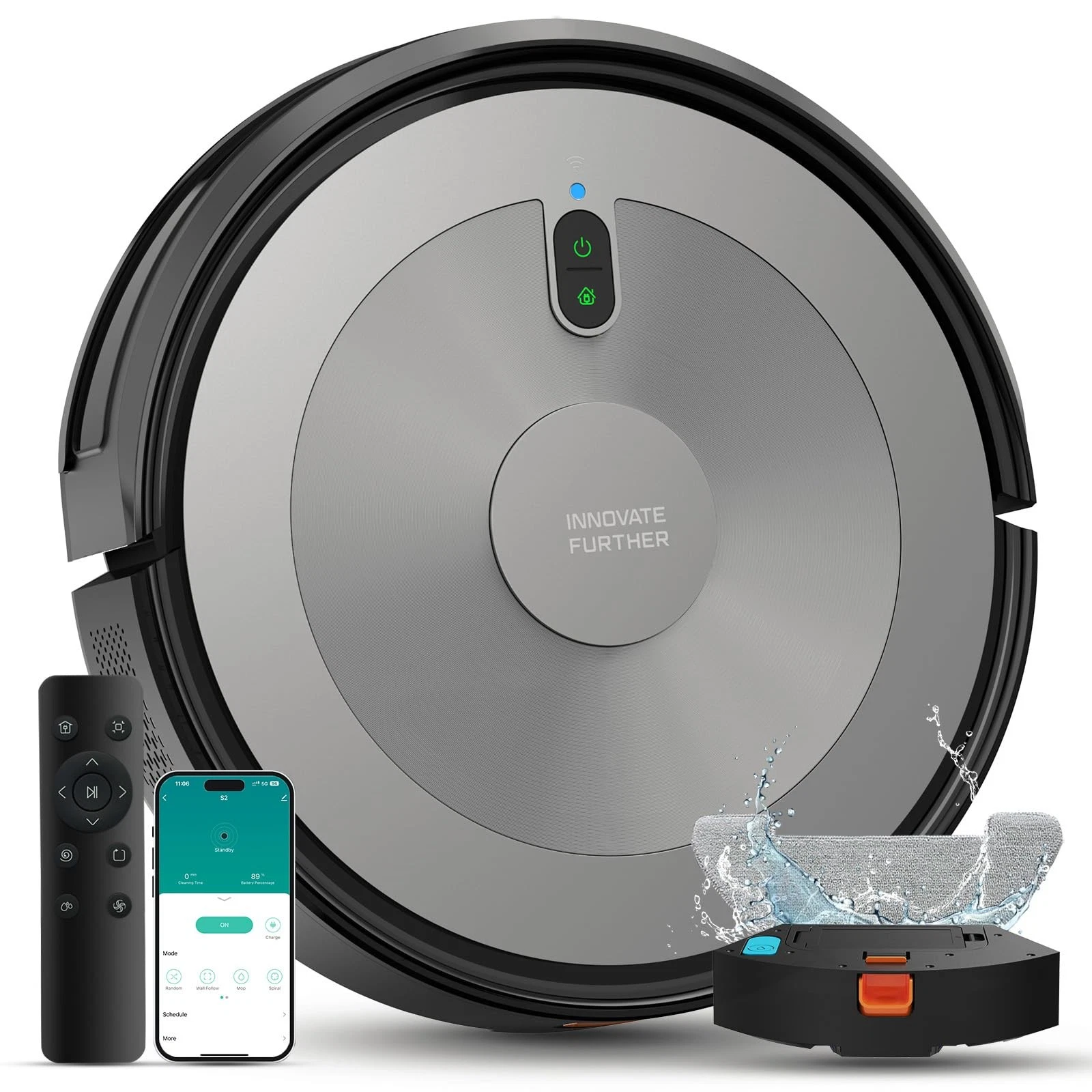 Robot Vacuum and Mop,3 in 1 Robotic Vacuum Cleaner withr, Tangle Free