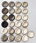 1947 - 1964 D Lot of 25 Roosevelt Dimes 90% Silver $2.50 Face Coins