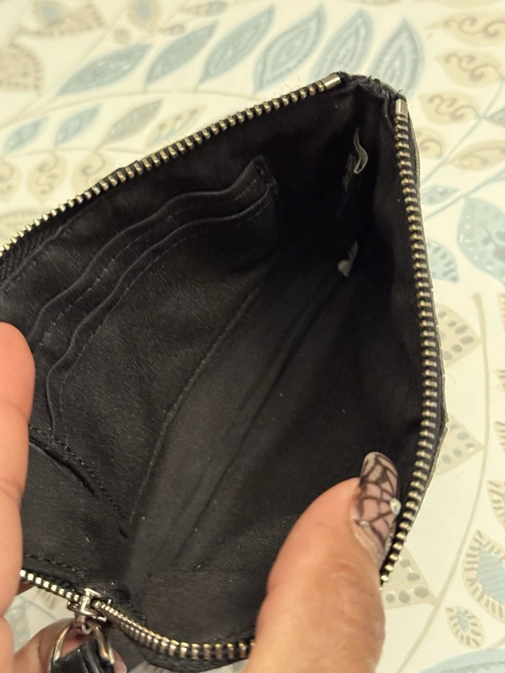 Cartera Muñequera Coach Marrón/Negro Firma PVC Cuero Esquina Cremallera F58035 Foto 3 de 4