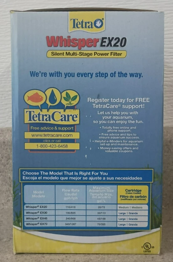 Filtro de alimentación silencioso multietapa Tetra Whisper EX 20 10 a 20 galones acuarios Foto 2 de 4