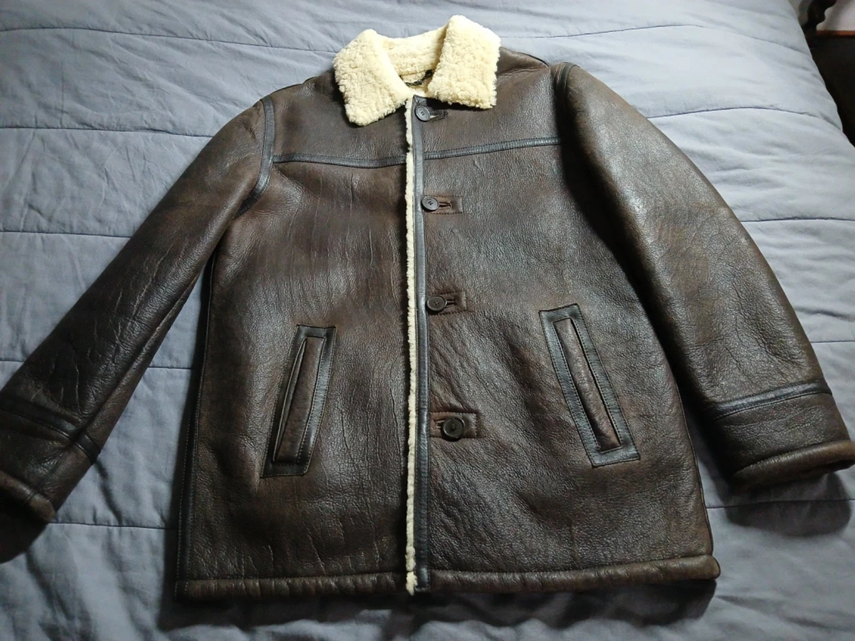 Veste Aviateur Vintage Chevignon Années 80/90 - Cuir Et Daim épais - Taille M - Occasion Parfait état