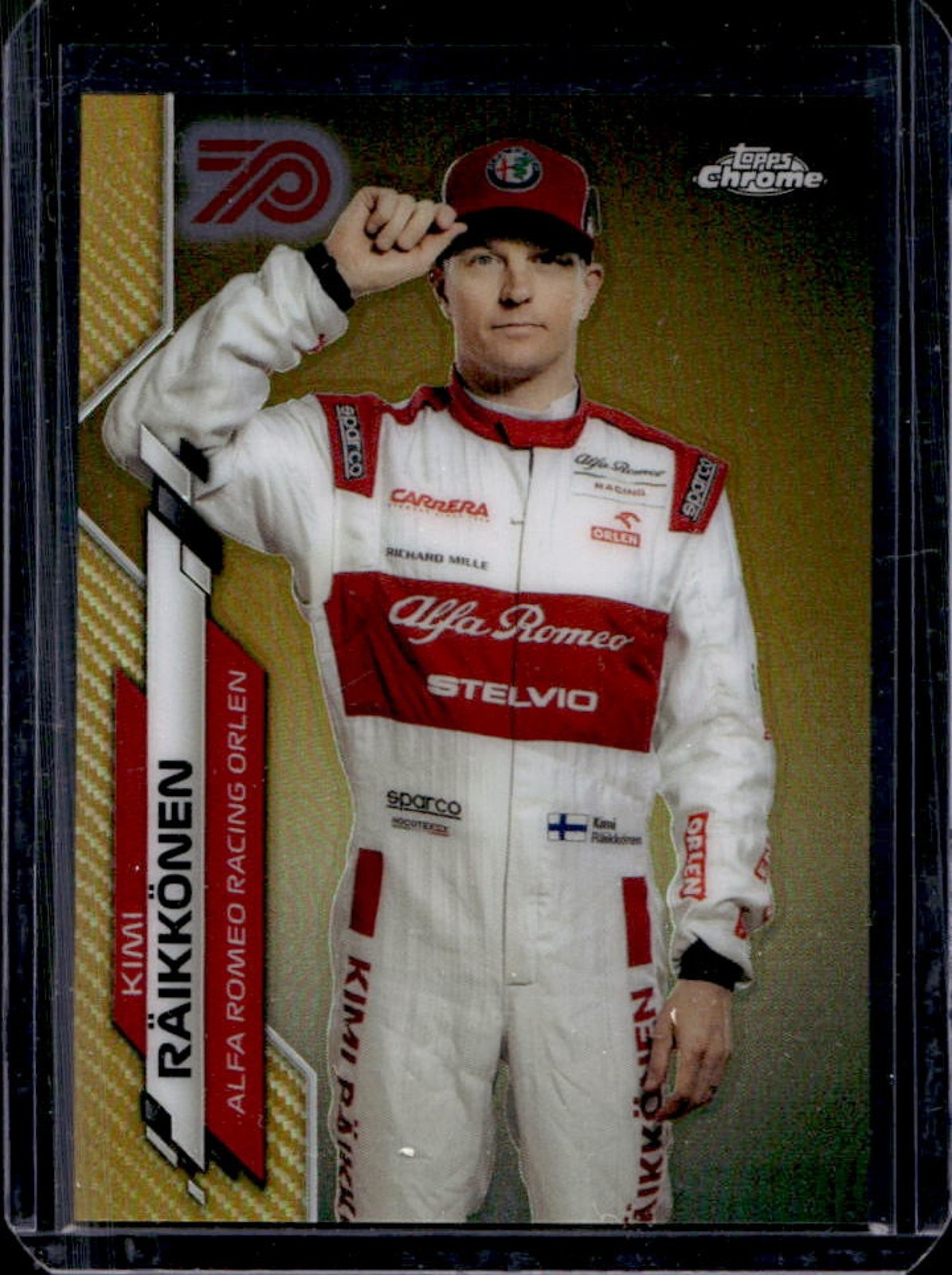 2020 Topps Chrome F1 Kimi Raikkonen 70th Anniversary Gold #15