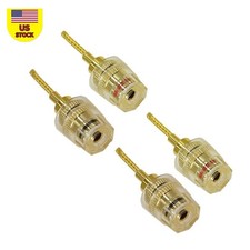 4Pcs 4mm Banana Female to 2mm Pin Gold Plated Connector HIFI Cable Adapter Plug
