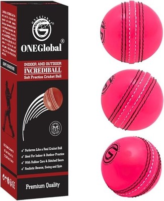 Incrediball Soft Practice Cricketball Outdoor & Indoor Gummi Cricketball pink