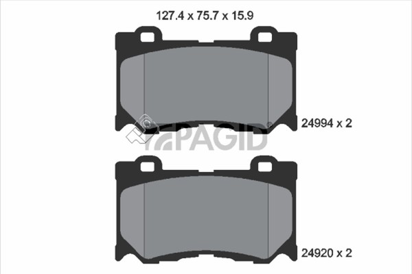 Pagid Bremsbelagsatz Scheibenbremse T1992N FüR Nissan 370Z Z34 Roadster Vvel FX-image