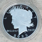 2025-S Peace Silver Dollar Proof US Mint $1 Coin .999 No Box/COA