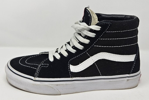Vans Women's Size 6.5 Sk8 Hi Black White Suede High Top Skate Shoes Sneakers